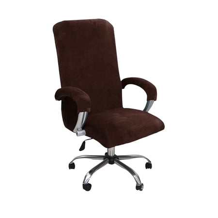 Eco-Ancheng Velvet Office Chair Cover with Arm Covers Stretch Computer Desk Chair Covers Universal Boss Swivel Chair Covers Gaming Chair Covers, 03, M