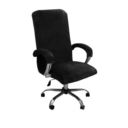 Eco-Ancheng Velvet Office Chair Cover with Arm Covers Stretch Computer Desk Chair Covers Universal Boss Swivel Chair Covers Gaming Chair Covers, 02, L