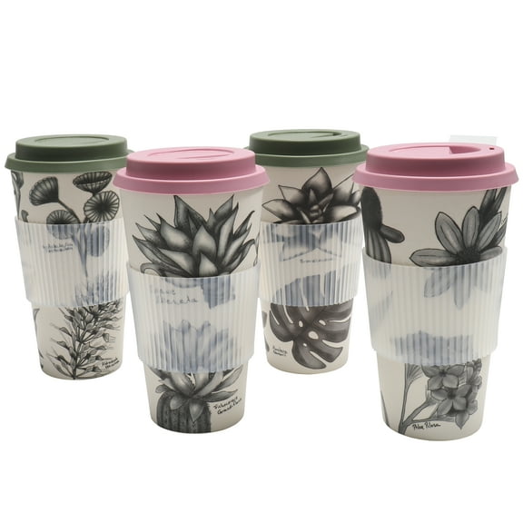 Eco Bamboo Fiber Travel Mug, 22oz, 4 pack
