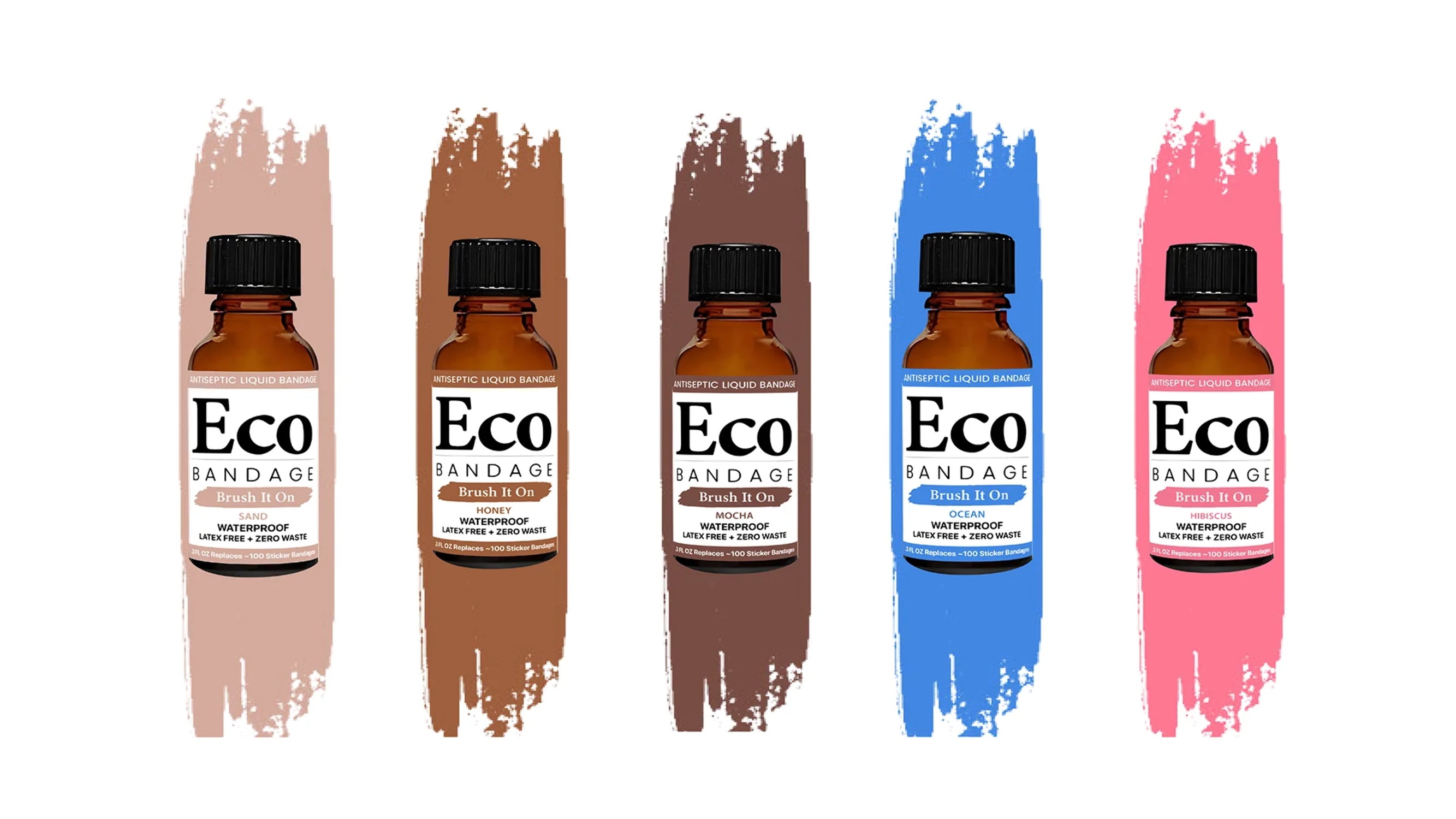 Eco Bandage Antiseptic Colored Liquid Bandage Ocean, 0.3 oz Waterproof, Latex Free. PFA Free