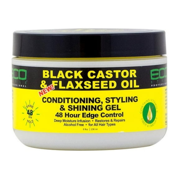 ECO Styler BLACK CASTOR AND FLAXSEED OIL CONDITIONING STYLING AND SHINING GEL 8 oz