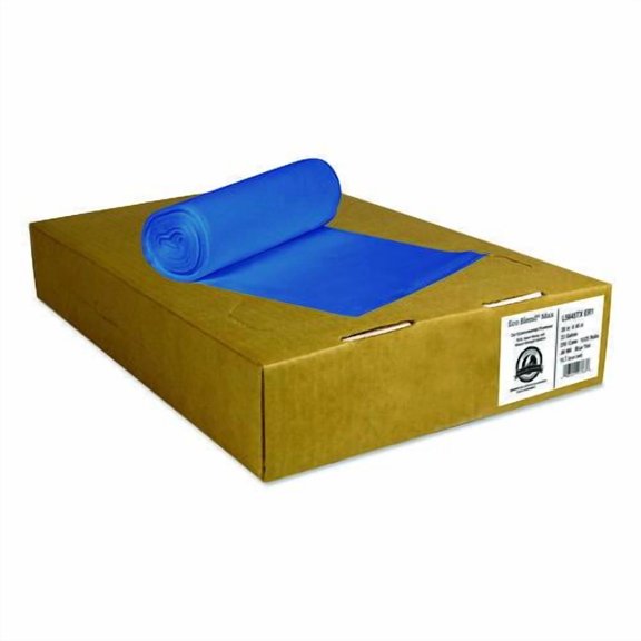 Eco Blend Max Can Liners, 33 gal, 0.8 mil, 33" x 39", Blue, 25 Bags/Roll, 8 Rolls/Carton | Bundle of 2