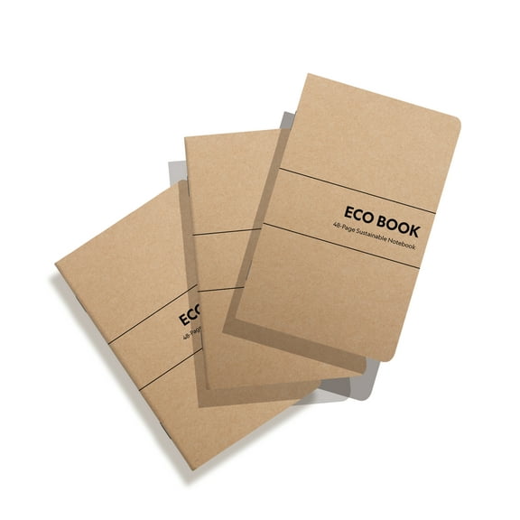 Twigs Paper Mixed Eco Notebooks, 3 Pack Recycled Pocket Journals