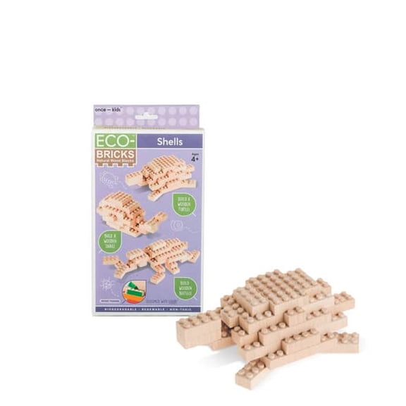 Eco-Bricks 3 in 1 Builds Shells - Earth-Friendly Kids Building Blocks - Create 3 Different Shells - Turtle, Beetle, Snail