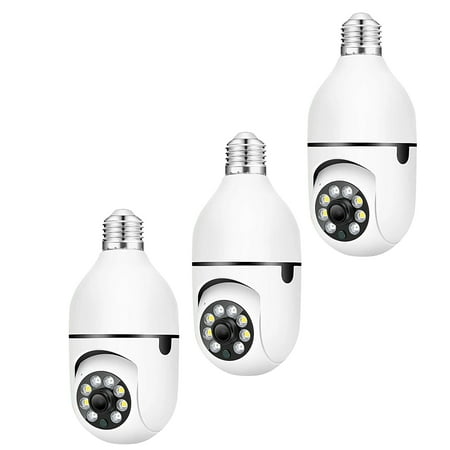 Eco-Bright Wifi Surveillance Light Bulb Camera Full Color Night Vision Automatic Human Tracking Zoom Indoor Security Monitor 3 Pack price history and forecast - Eco Bright BK5109