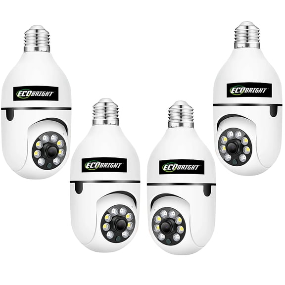 Eco-Bright Wireless Network Security Cctv 360 Degree Wifi Light Bulb Camera 4 Pack