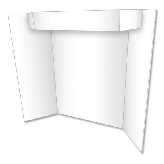 Eco Brites Too Cool Tri-Fold Poster Boards, Corrugated Paperboard, 24" x 36", White/White