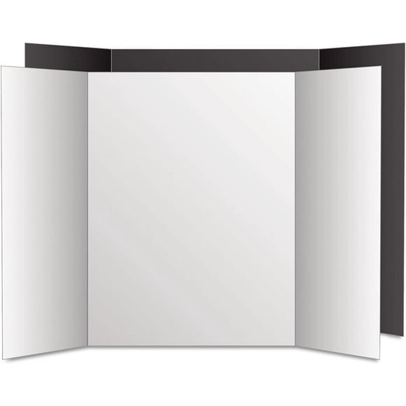 Eco Brites Two Cool Tri-Fold Poster Board, 36 X 48, Black/White, 6/Carton