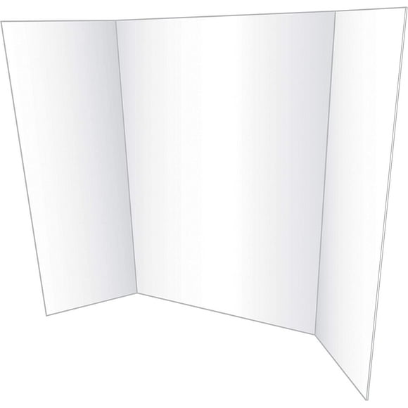 Eco Brites Two Cool Tri-Fold Poster Board, 36 X 48, White/White, 6/Carton