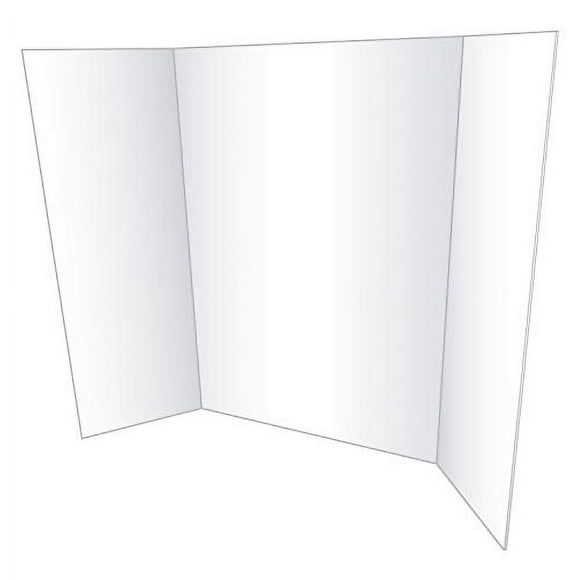 Eco Brites Two Cool Tri-Fold Poster Board, 36 X 48, White/White, 6/Carton
