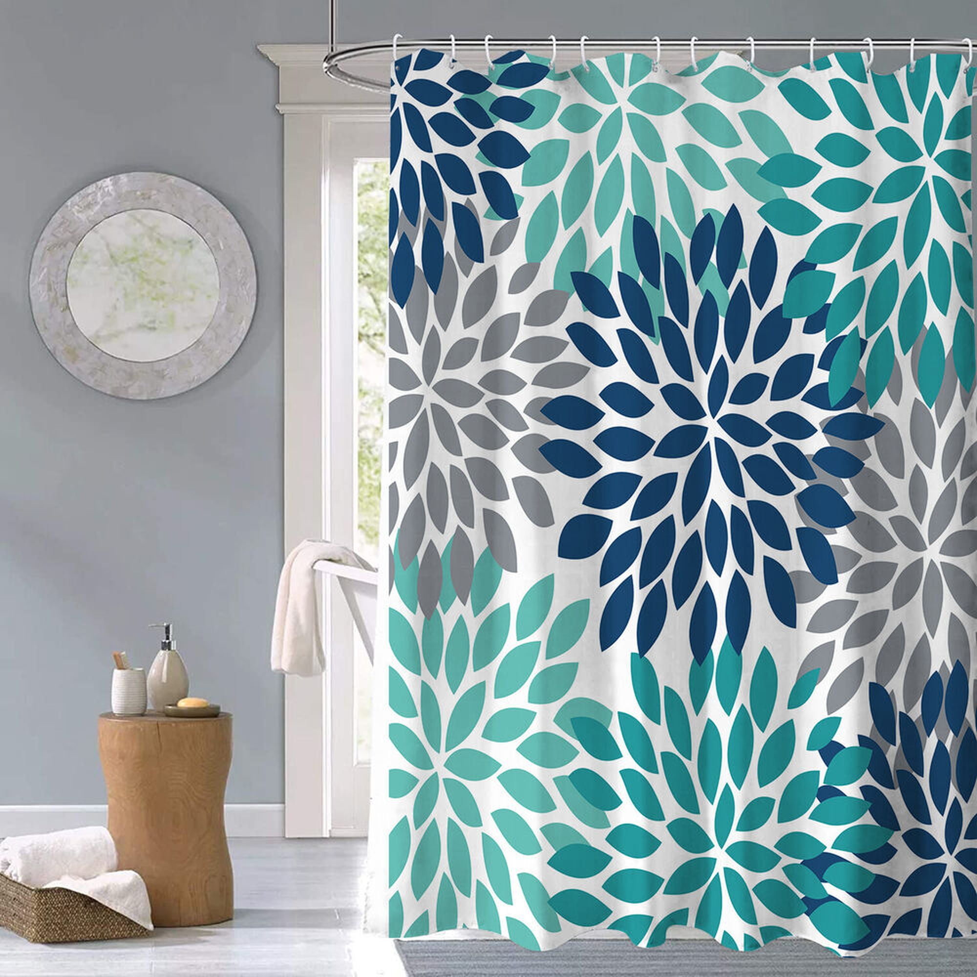 EcoChic Aqua Shower Curtain Sustainable Bathroom Decor for a Stylish