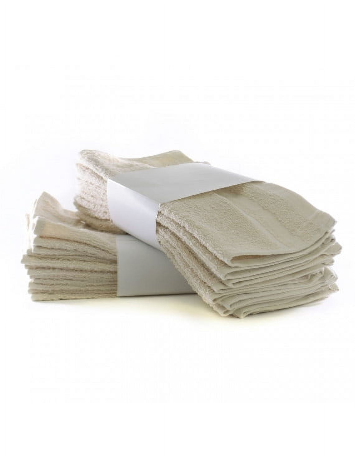 Eco Cotton Soft Washcloths Multipack Beige Dobby Border Set Of 12 eco-cotton-soft-washcloths-multipack-beige-dobby-border-set-of-12