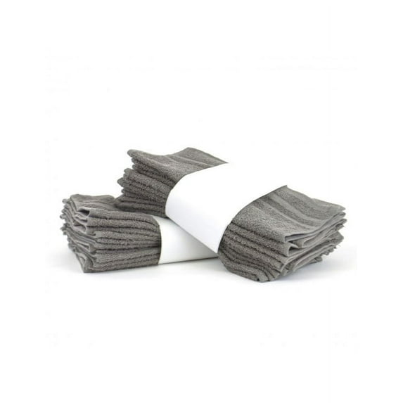 Eco Cotton wash cloth - Gray - Set of 12 washcloths