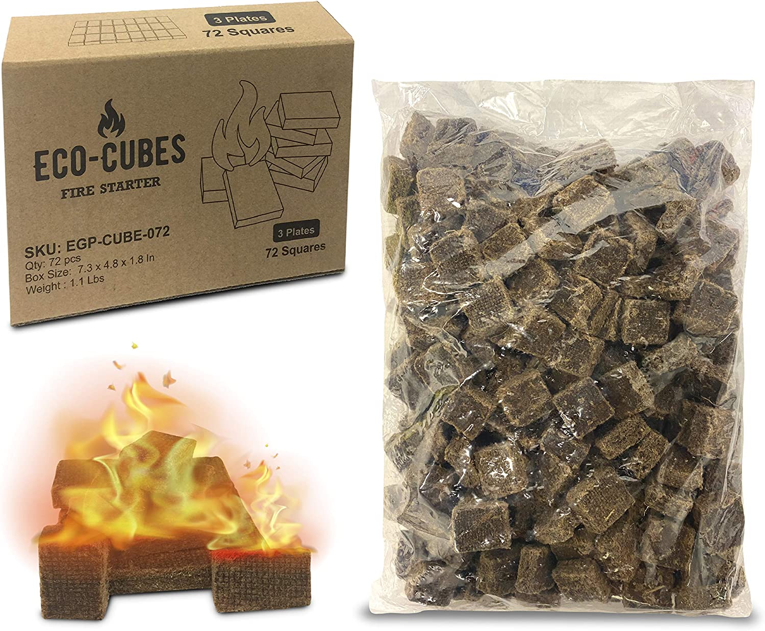 Eco Cubes Fire Starter Squares Great Fire Starters for Wood Stove