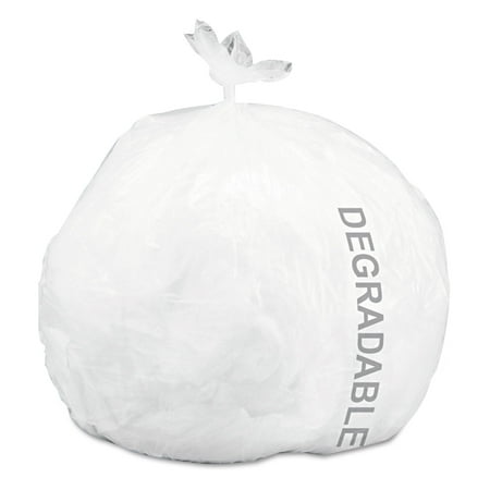 Stout Controlled Life-Cycle Plastic Trash Bags - 13 gal Capacity - 24" Width x 30" Length - 0.70 mil (18 Micron) Thickness - White - 120/Carton - Office Waste