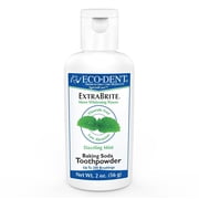 Eco-Dent ExtraBrite Baking Soda Tooth Powder, Mint   SLS & Fluoride-Free Toothpaste Powder with Oxidizing Calcium Peroxide, Whitening Toothpaste Alternative + DailyRinse Single-Use Pack