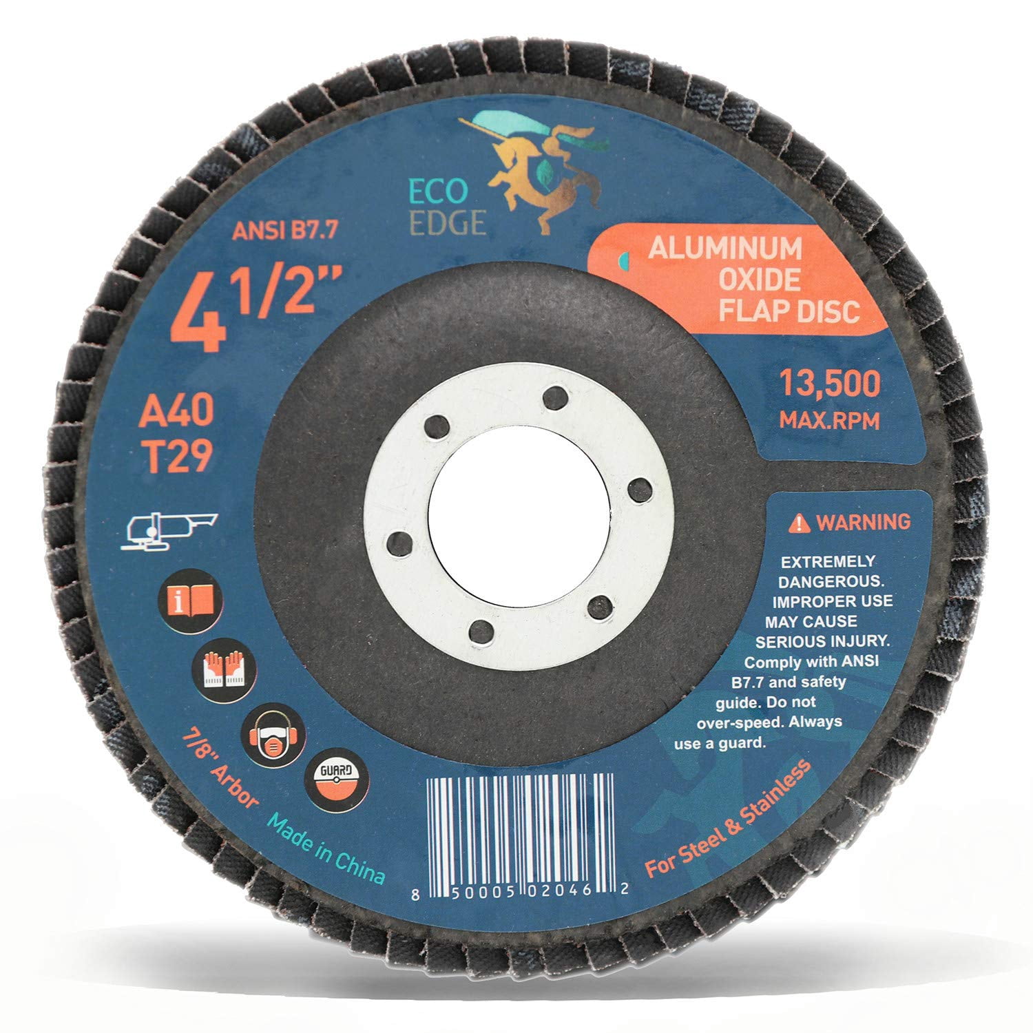 SHYNABRASIVES 10-Pack 4" X 5/8" Flap Discs – 40 Grit, Type 29, Aluminum Oxide, Angle Grinder