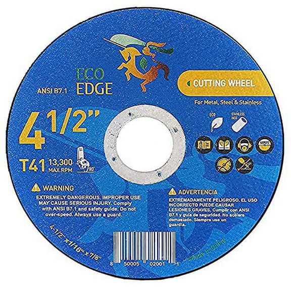 Eco Edge 3-Pack 4.5-Inch Cut Off Wheel: Aluminum Oxide Double Reinforced Cutting Disc (4-1/2"x 1/16") 7/8" Arbor For Angle Grinder, Type 41, Ultra Thin Cutting Wheels