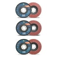 thumbnail image 1 of Eco Edge 4.5-Inch 3-Pack 40/60/80 Grits Assorted Aluminum Oxide Flap Discs (4-1/2" x 7/8" Arbor, Bevel Type 29) For Angle Grinder, 1 of 5