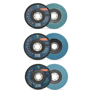 Eco Edge 4.5-Inch 3-Pack 40/60/80 Grits Assorted Premium ZIRCONIA Flap Discs (4-1/2" x 7/8" Arbor, Bevel Type 29)