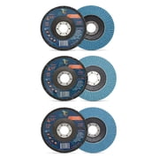 Eco Edge 4.5-Inch 3-Pack 60/80/120 Grits Assorted Premium ZIRCONIA Flap Discs 4-1/2" x 7/8" Arbor, Bevel Type 29 For Angle Grinder
