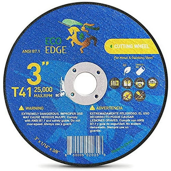 Eco Edge 5-Pack 3-Inch Cut Off Wheel: Aluminum Oxide Double Reinforced Cutting Disc Size (3"x1/16") 3/8" Arbor For Die Grinder, Ultra Thin Superior Cutting Wheels