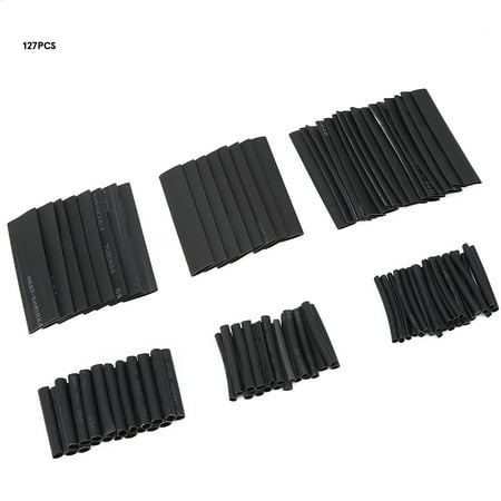 Eco Flame Resistant Heat Shrink Tubing Assortment Wire Cable Sleeve 127pcs Kit, 1.5 oz / 42 g
