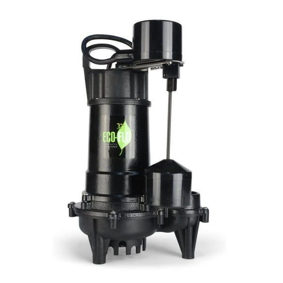Eco-Flo ECD50V Submersible Cast Iron Sump Pump, 1/2 Horsepower, Vertical Switch