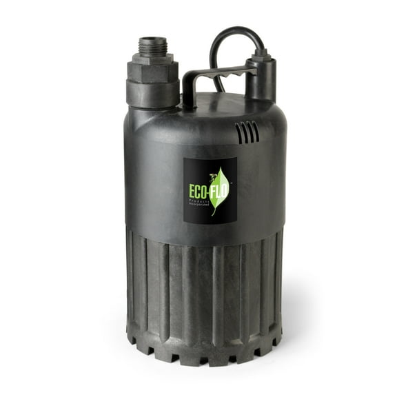 Eco-Flo SUP80 1/2 HP 3180 GPH Manual Submersible Thermoplastic Utility Pump