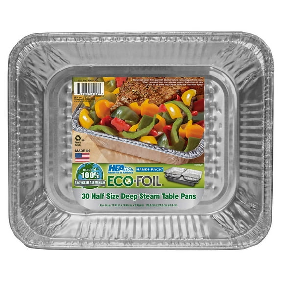 Eco-Foil Half Size Deep Steam Table Pan 30-count