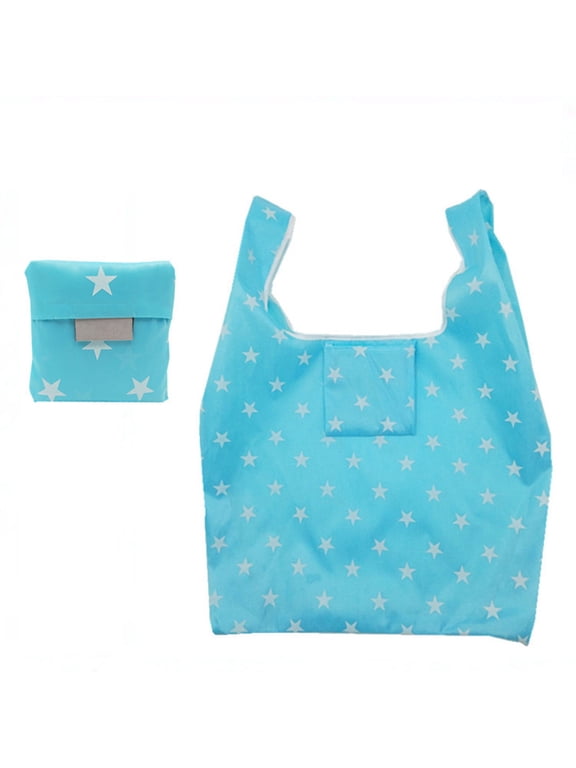Eco Foldable Squares Tote, Waterproof 210D Fabric, Fold-Into-Pouch Design, Reinforced Handles, Box Bottom, Reusable, Washable Shopping Bag, for Groceries and Travel A