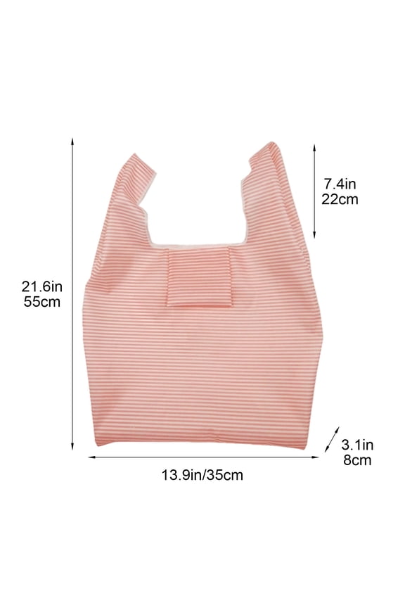 Eco Foldable Squares Tote Waterproof Oxfords Shopping Bag with Reinforced Handles for Groceries and Travel