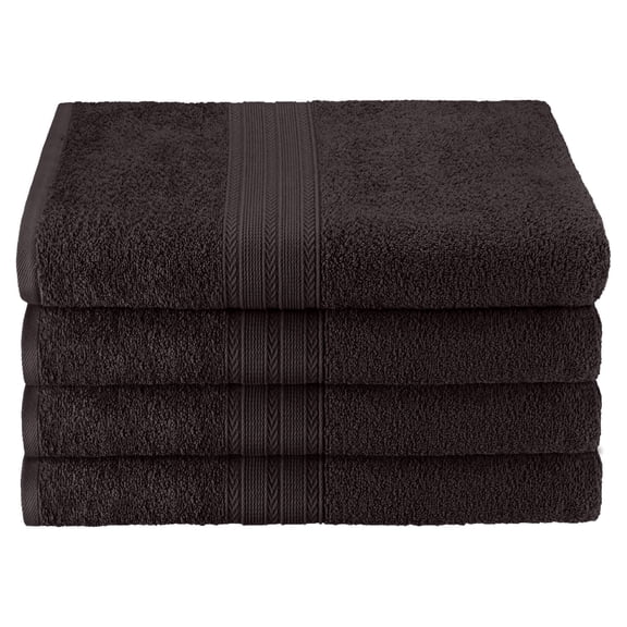 Eco-Friendly 100% Cotton Ring-Spun 4-Piece Bath Towel Set Black