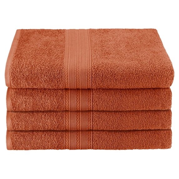 Eco-Friendly 100% Cotton Ring-Spun 4-Piece Bath Towel Set Copper