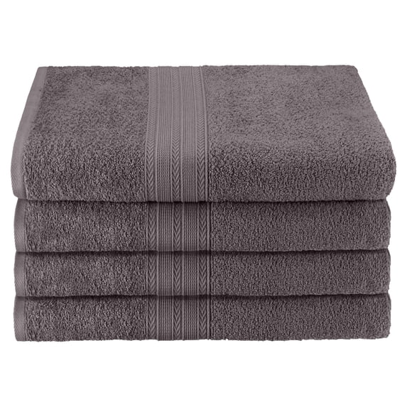 Eco-Friendly 100% Cotton Ring-Spun 4-Piece Bath Towel Set Graphite