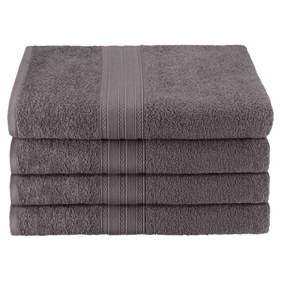 Eco-Friendly 100% Cotton Ring-Spun 4-Piece Bath Towel Set Graphite