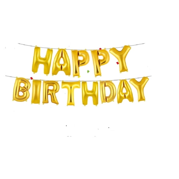 Eco-Friendly 16-Inch Birthday Mylar Foil Letter Balloons – Reusable Banner Party Decoration for Kids & Adults Celebrations TIKA