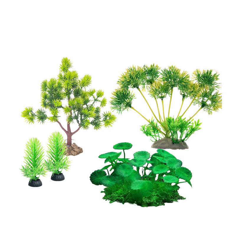 Curated visual reference: Visual Reference: Eco Friendly Aquarium Decor Set 5 Pieces Artificial Plants With
