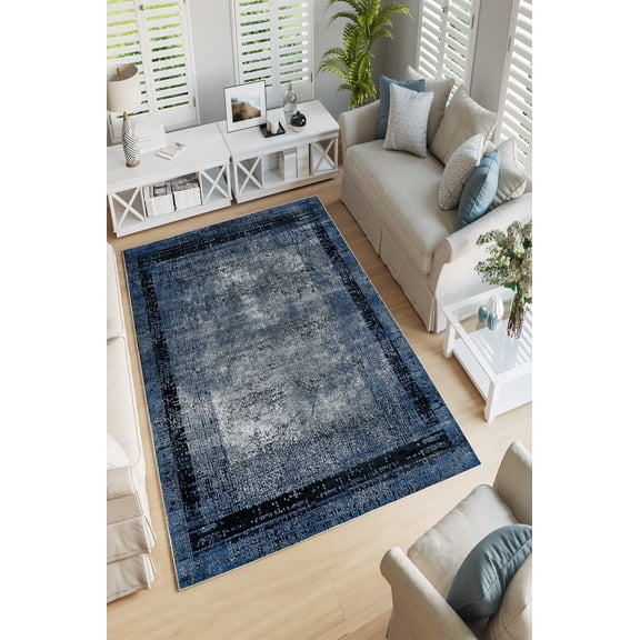 Eco-Friendly Area Rug (5.9 x 9.2 ft), 100% Polyester, 650 g/m | Antibacterial, Non-Slip PVC Dot Underside, 0.2 in Pile Height | Machine Washable, Digital Print
