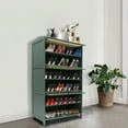 thumbnail image 1 of Eco-Friendly Bamboo Shoe Cabinet with 6 Compartments, Large Capacity for 30 Pairs of Shoes, Removable Panels for Versatile Storage and Organization, 1 of 8
