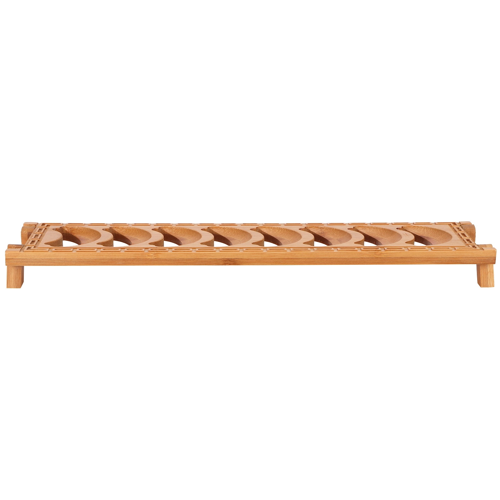 Eco-Friendly Bamboo Teacup Holder Shelf - 8 Grid Tea Cup Draining Rack ...