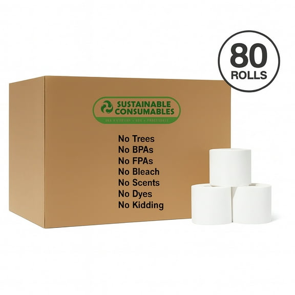 ecoNEXT - 550 Sheet 2 Ply White Bamboo Toilet Paper | No Clog | Fast Dissolving | No Forever Chemicals | 100% Sustainable | 80 Rolls