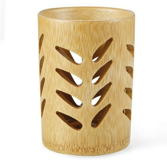 Eco-Friendly Bamboo Toothbrush Holder with Drainage Quick Drying Single-Piece Design Toothbrush Holders for Bathrooms Wooden Toothbrush Holder Naturally Resilient in Humid Conditions