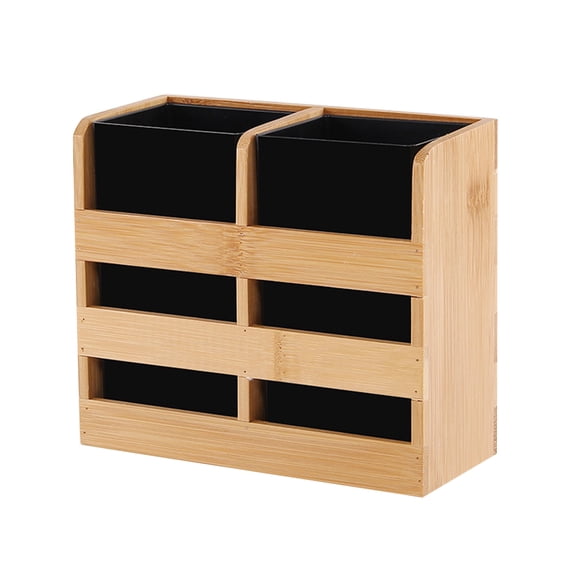 Eco-Friendly Bamboo Utensil Holder Divider Chopsticks Organizer for Kitchen Spatula Tongs Cutlery Fork Spoon(A Style)