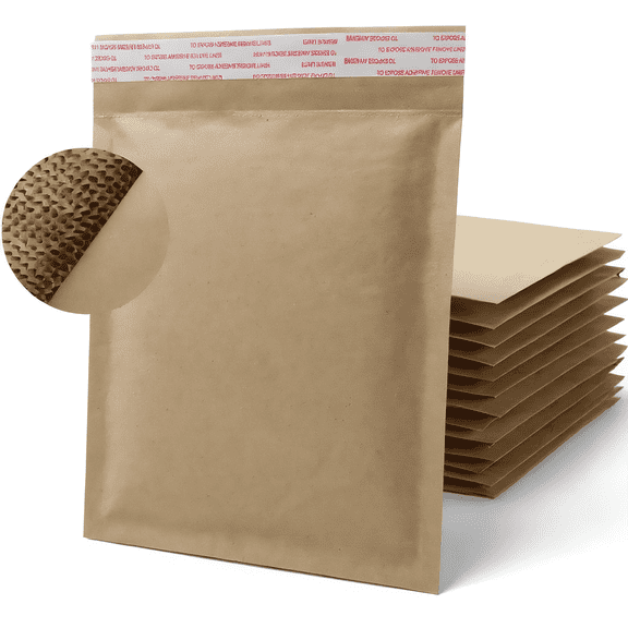 Eco-Friendly Biodegradable Compostable Honeycomb Padded Mailers Recyclable Padded Shipping Envelopes (6 x 9") #0 (10 Pack)