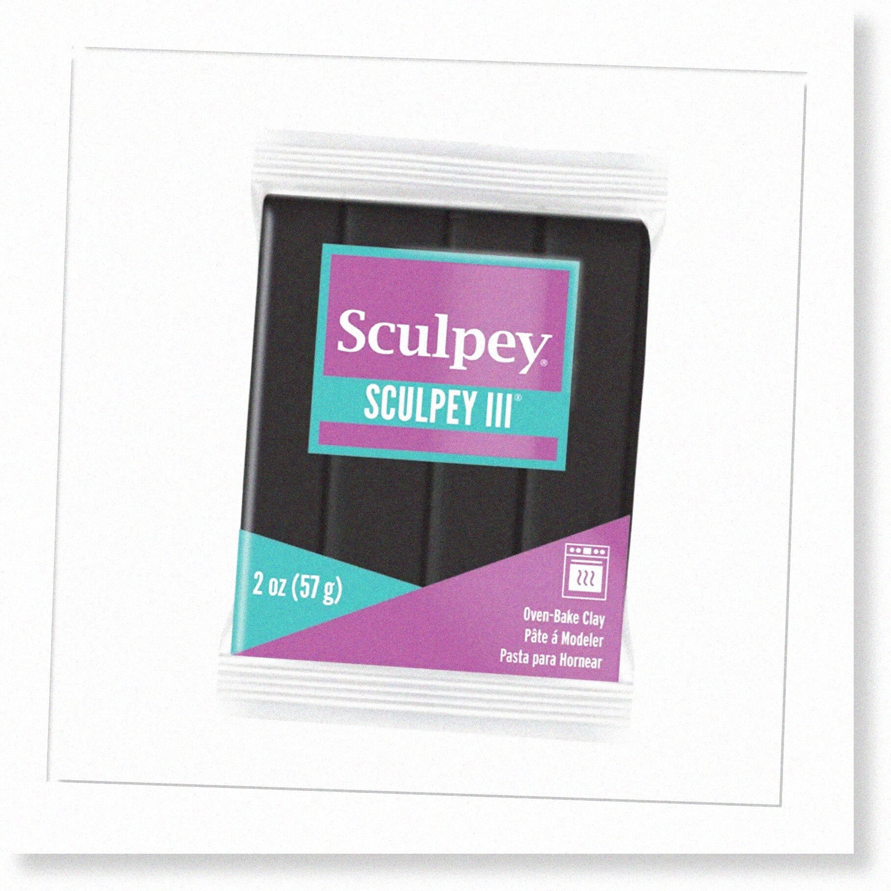 EcoFriendly Black Polymer Clay Non Toxic, 2 oz. Bar for OvenBaking