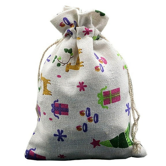 Eco-Friendly Burlap Gift Bag with Drawstring Closure, Reusable Fabric Pouch for Holiday, Birthday, and Party Favors