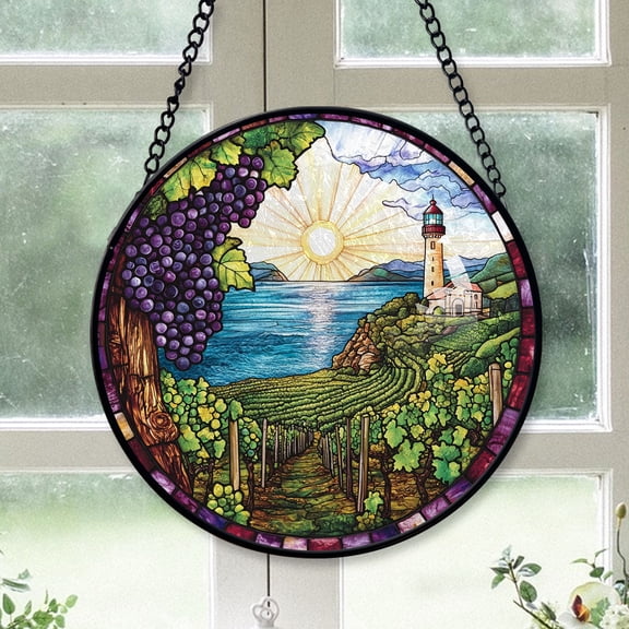 Eco Friendly Christmas Gift - Italy Christmas Stained Glass Hanging Ornament - Durable Glossy Tree Decor, Xmas Gift for Family & Friends, 2025 Edition