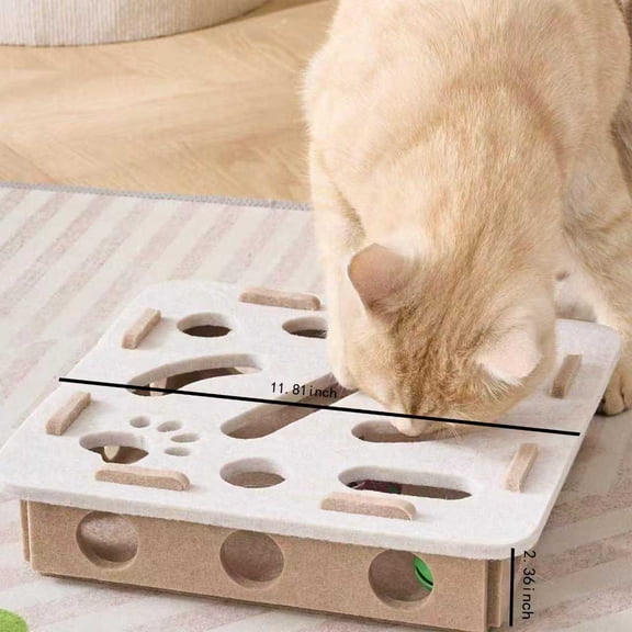 Eco-Friendly Compact Cat Scratcher Interactive Balls White Felt Sisal Furniture Protector Cat Play Board