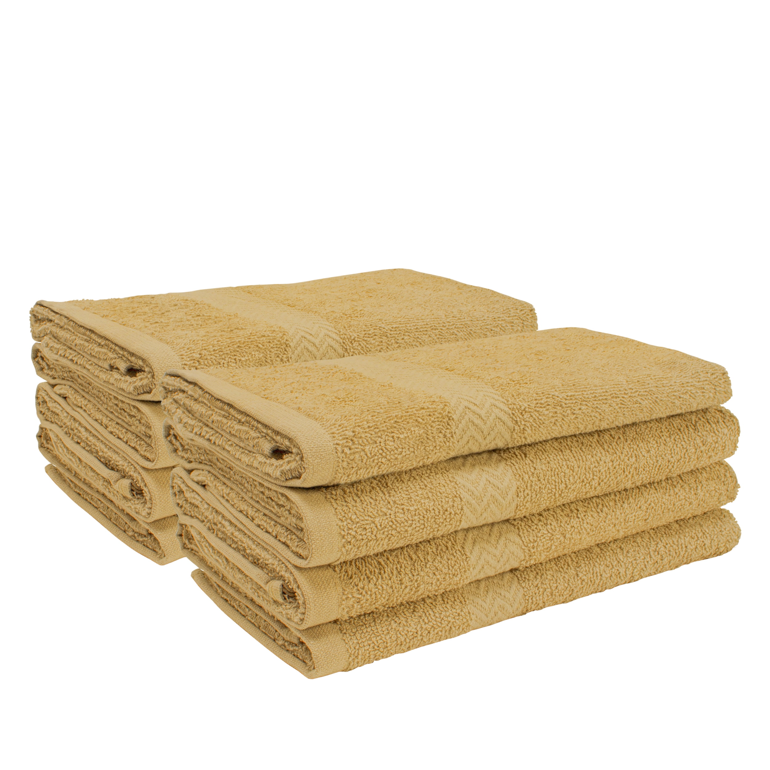 Eco-Friendly Cotton 8-Piece Hand Towel Set, Gold by Blue Nile Mills